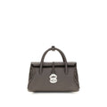 Bolso de hombro Zanellato de piel de becerro marrón Bos Taurus