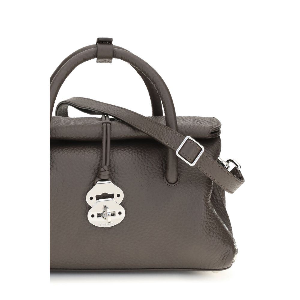 Bolso de hombro Zanellato de piel de becerro marrón Bos Taurus