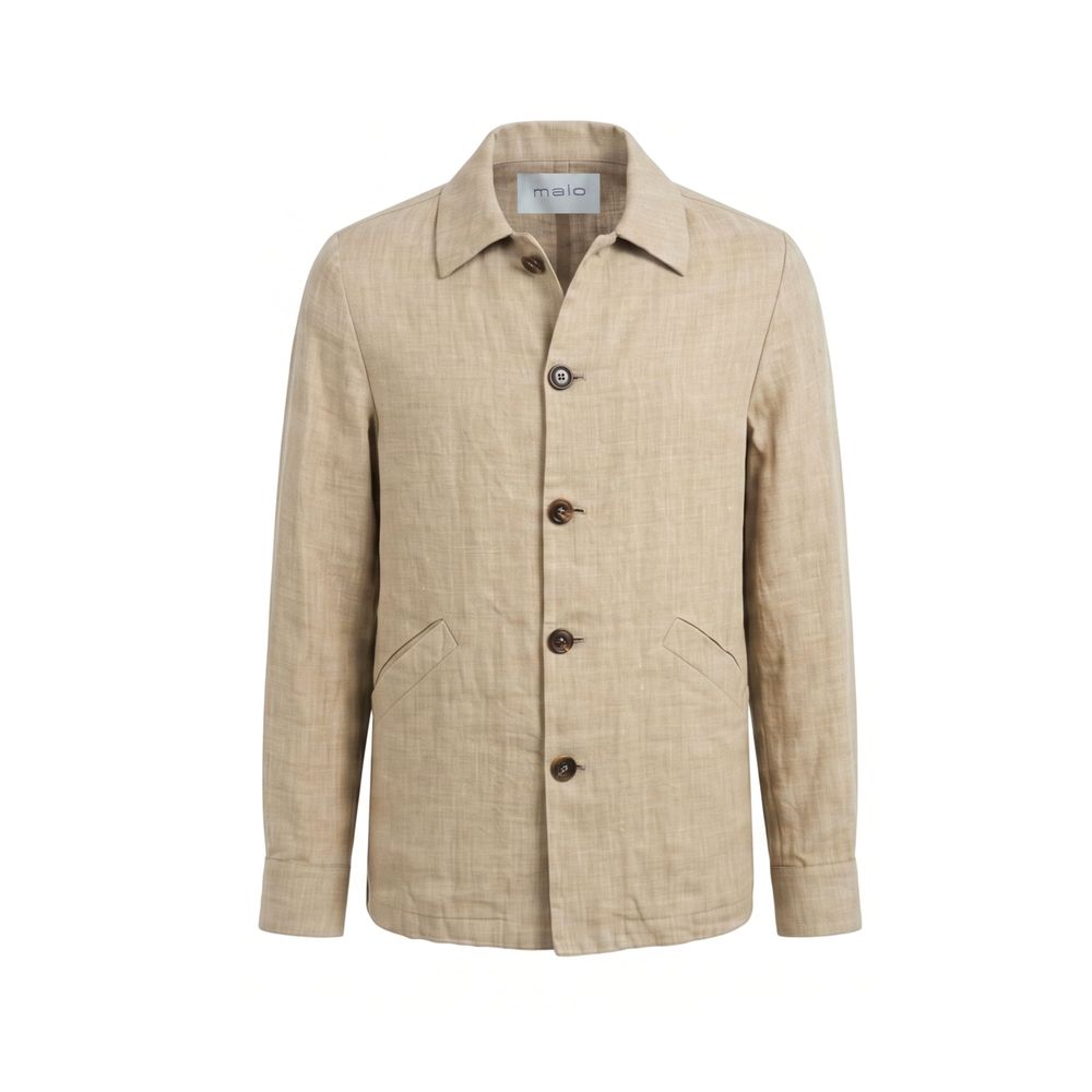 Chaqueta de lino beige Malo para hombre