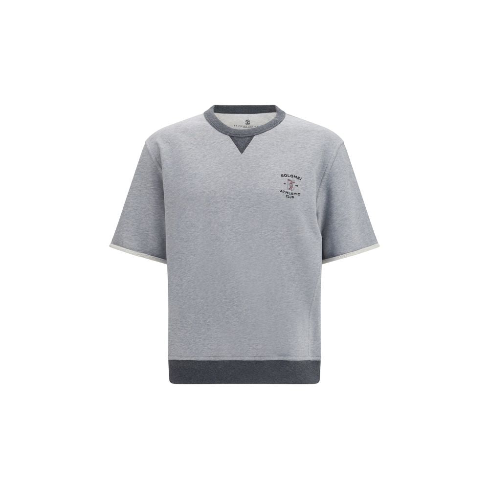 Sudadera de algodón gris Brunello Cucinelli
