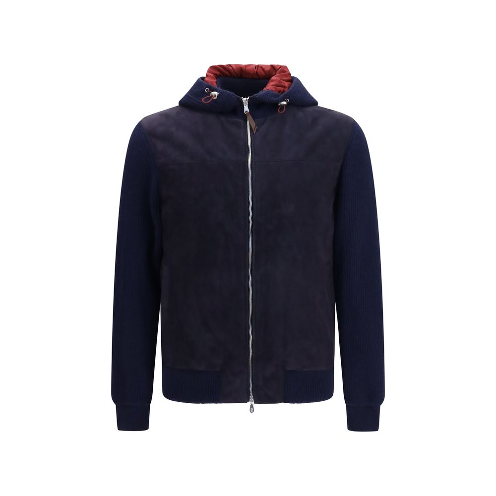 Chaqueta larga de lana azul Oves Aries de Brunello Cucinelli