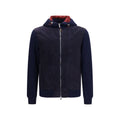 Chaqueta larga de lana azul Oves Aries de Brunello Cucinelli