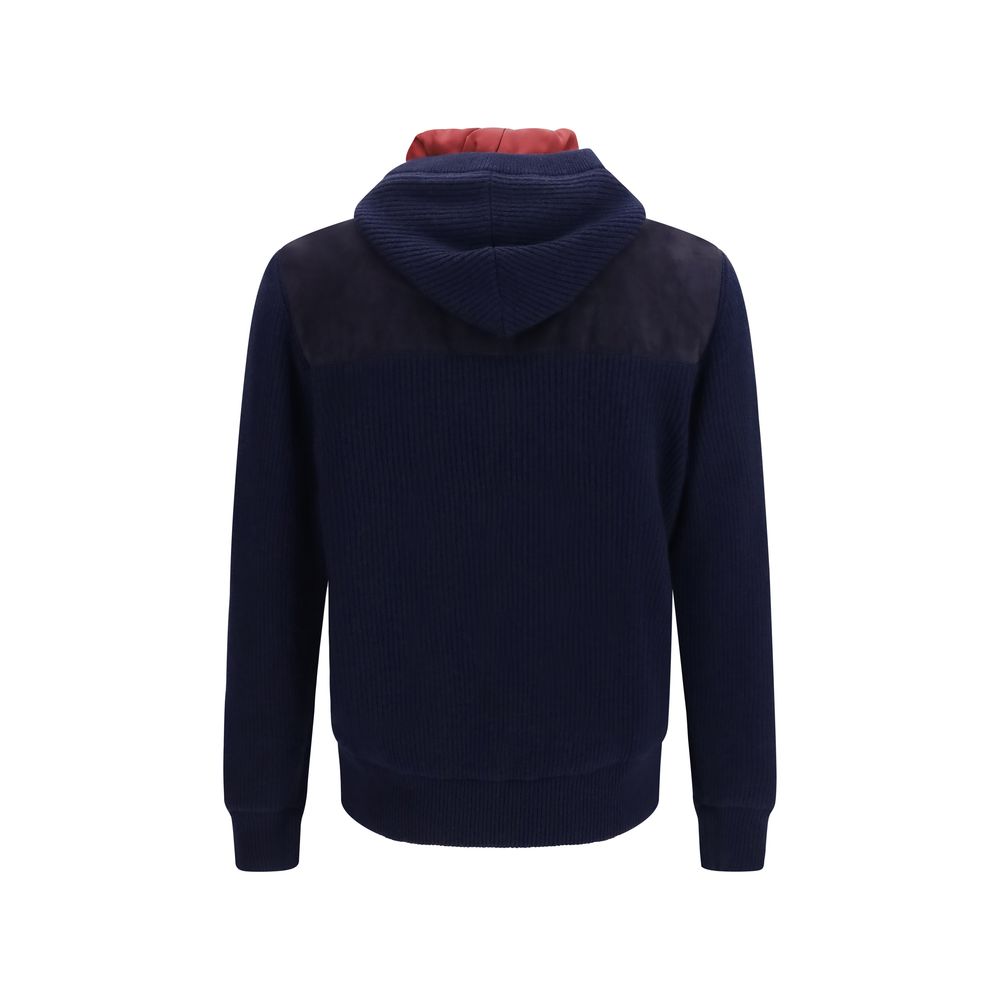 Chaqueta larga de lana azul Oves Aries de Brunello Cucinelli