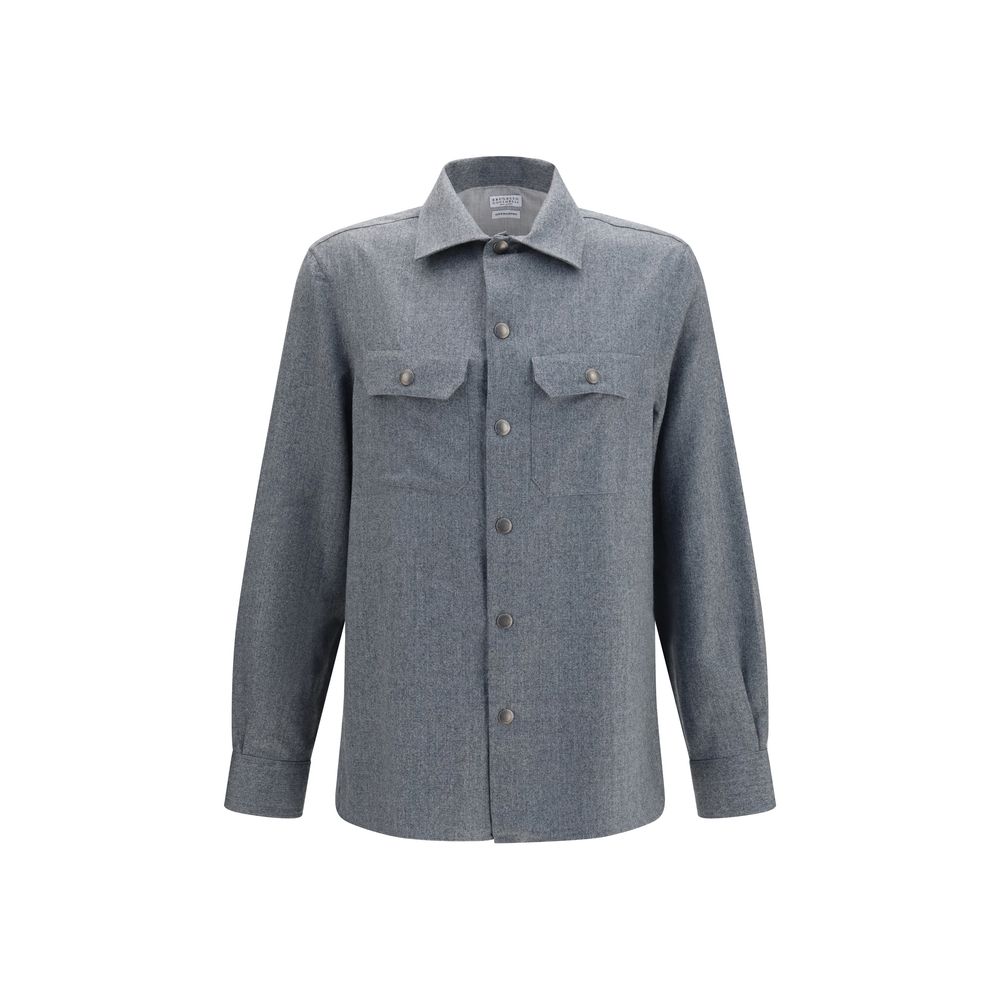 Camisa Brunello Cucinelli de Lana Gris de Oveja Aries