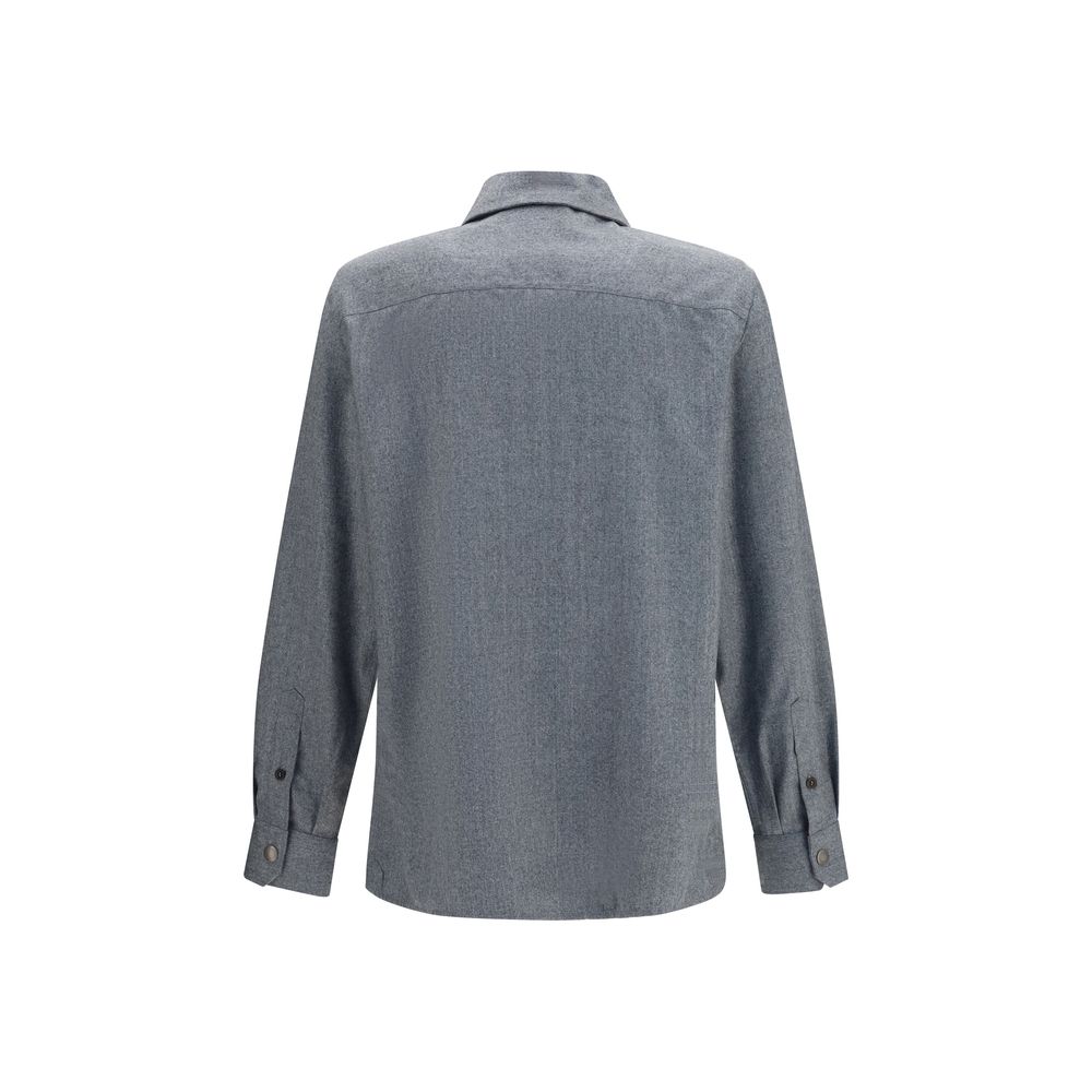 Camisa Brunello Cucinelli de Lana Gris de Oveja Aries