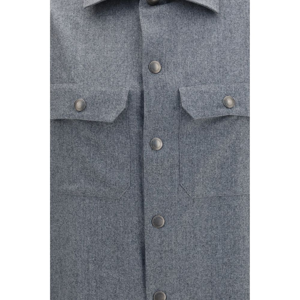 Camisa Brunello Cucinelli de Lana Gris de Oveja Aries