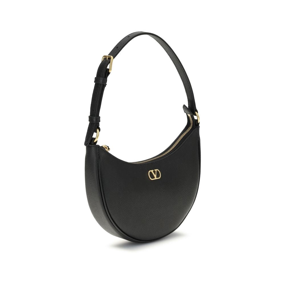 Bolso de hombro Valentino Garavani negro de piel de becerro Bos Taurus