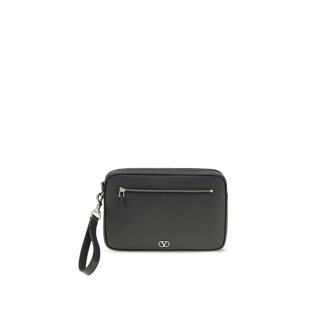 Cartera Valentino Garavani de piel de becerro negra Bos Taurus