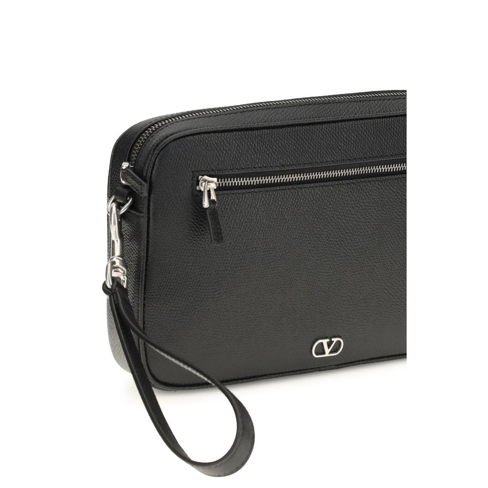 Cartera Valentino Garavani de piel de becerro negra Bos Taurus