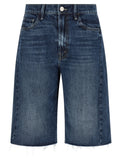 Mother Denim Blue Cotton Bermuda Shorts