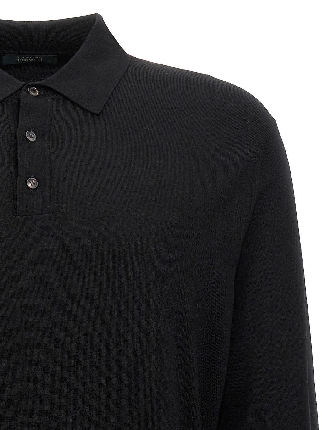 ZANONE Black Virgin Wool Polo Shirt