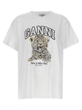 Camiseta Ganni de algodón blanco