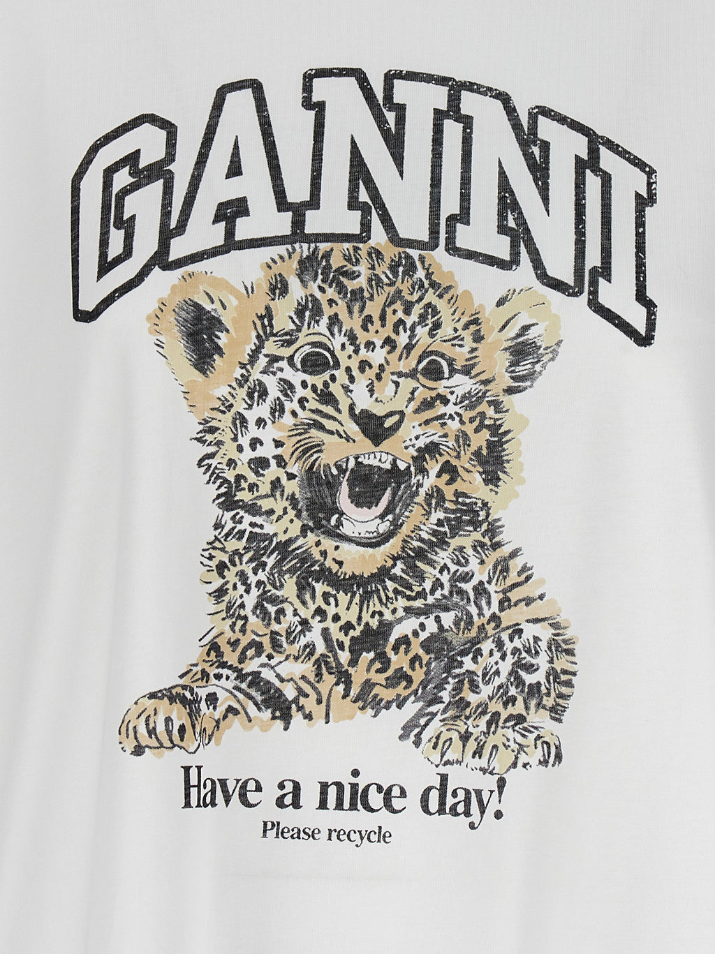 Camiseta Ganni de algodón blanco