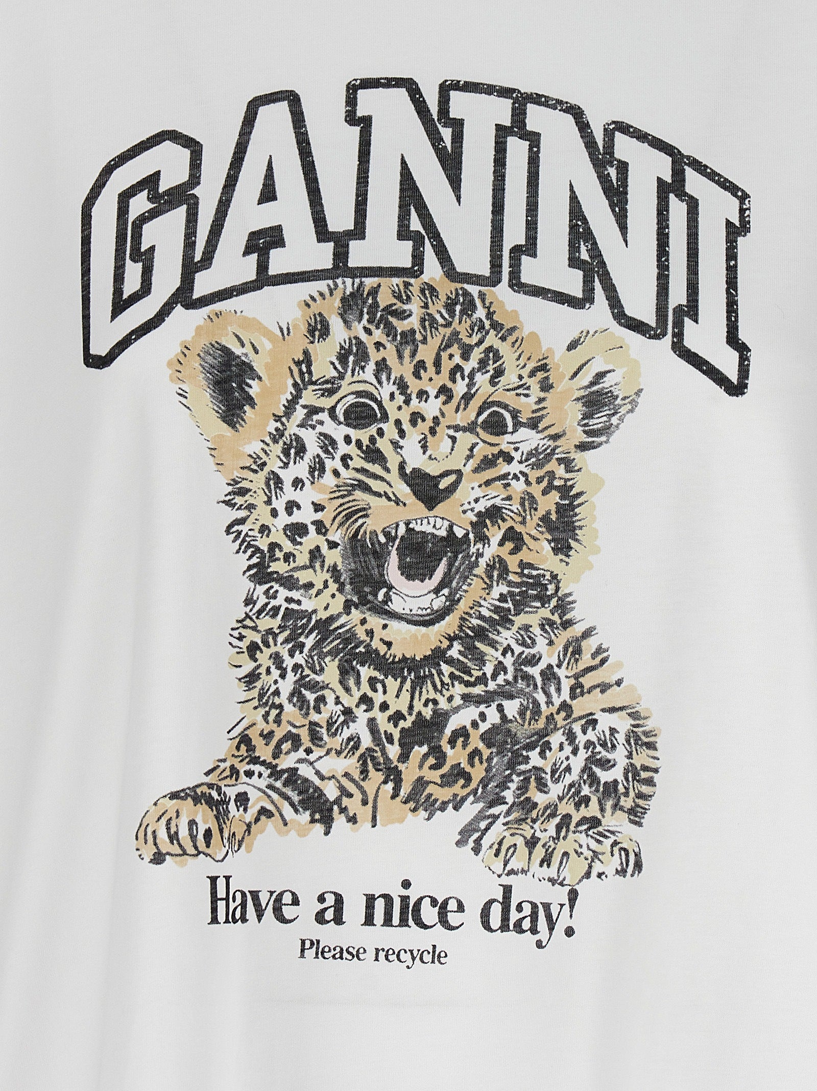 Camiseta Ganni de algodón blanco