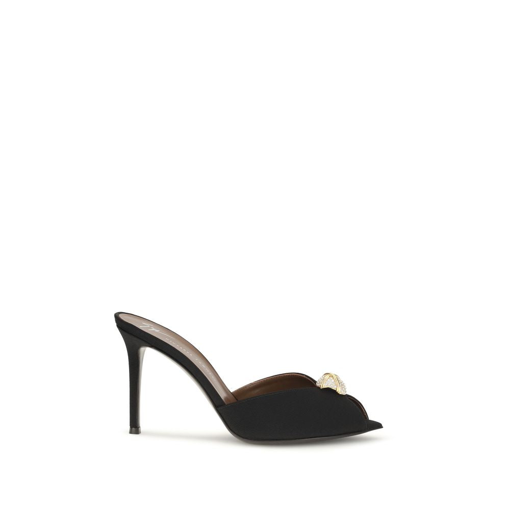 Sandalias de tacón de aguja Giuseppe Zanotti de piel de becerro negra Bos Taurus