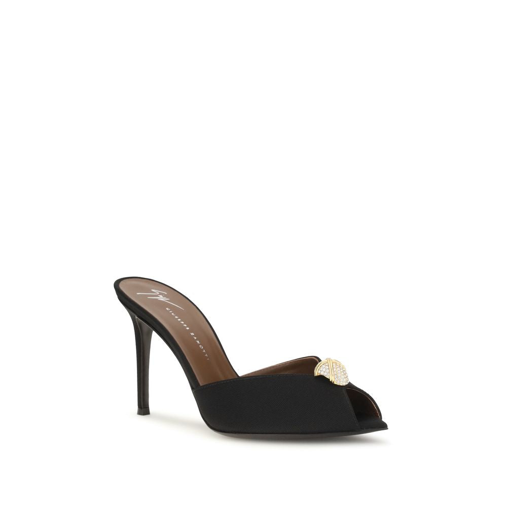 Sandalias de tacón de aguja Giuseppe Zanotti de piel de becerro negra Bos Taurus