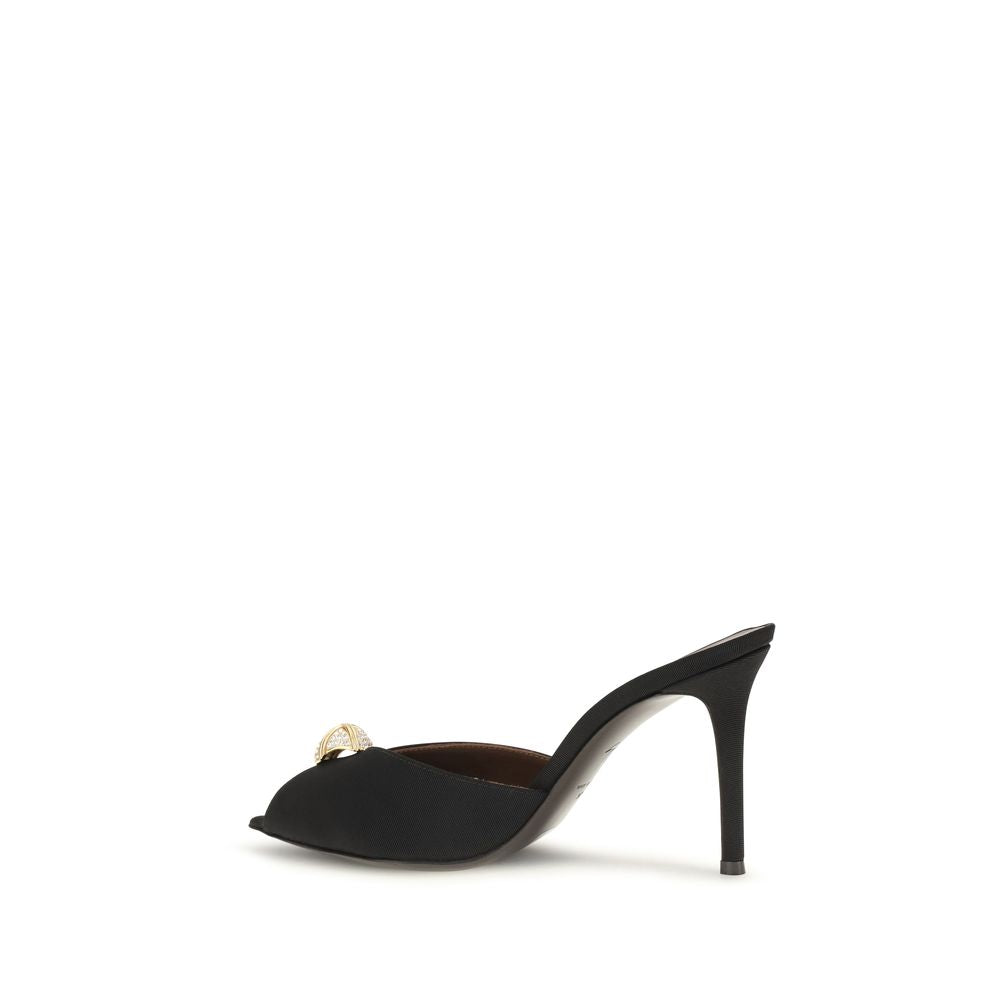 Sandalias de tacón de aguja Giuseppe Zanotti de piel de becerro negra Bos Taurus
