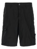 Stone Island Black Cotton Bermuda Shorts
