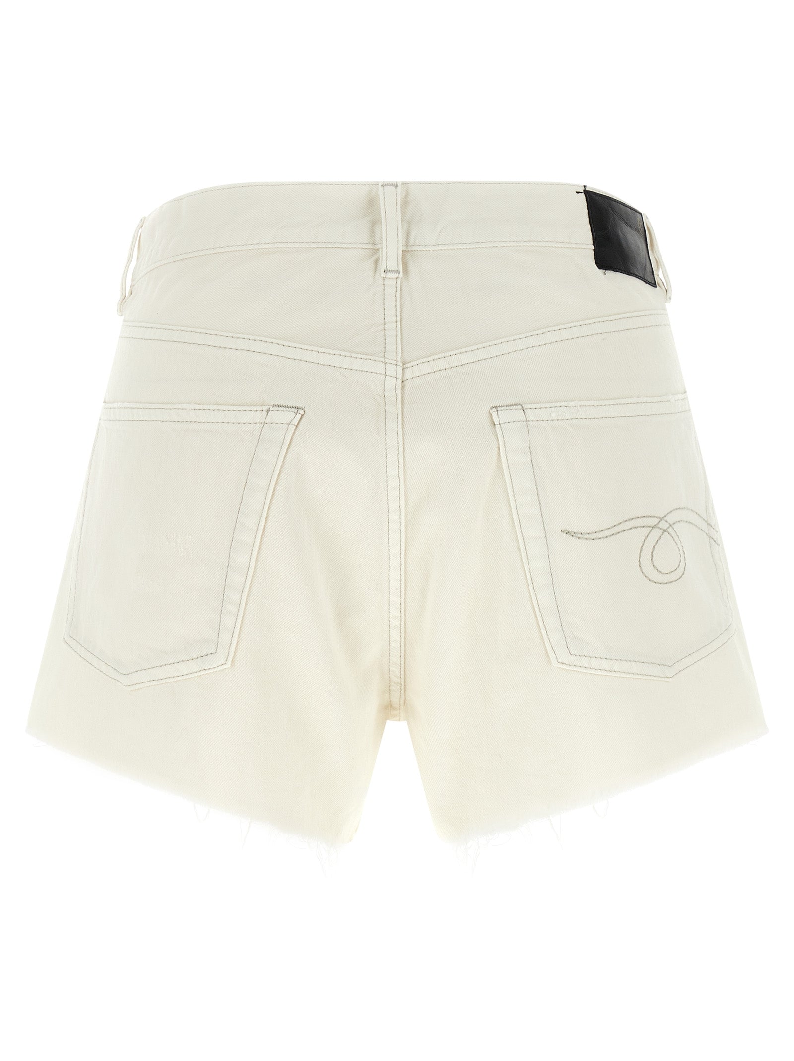 Pantalones cortos tipo bermuda de algodón blanco R13
