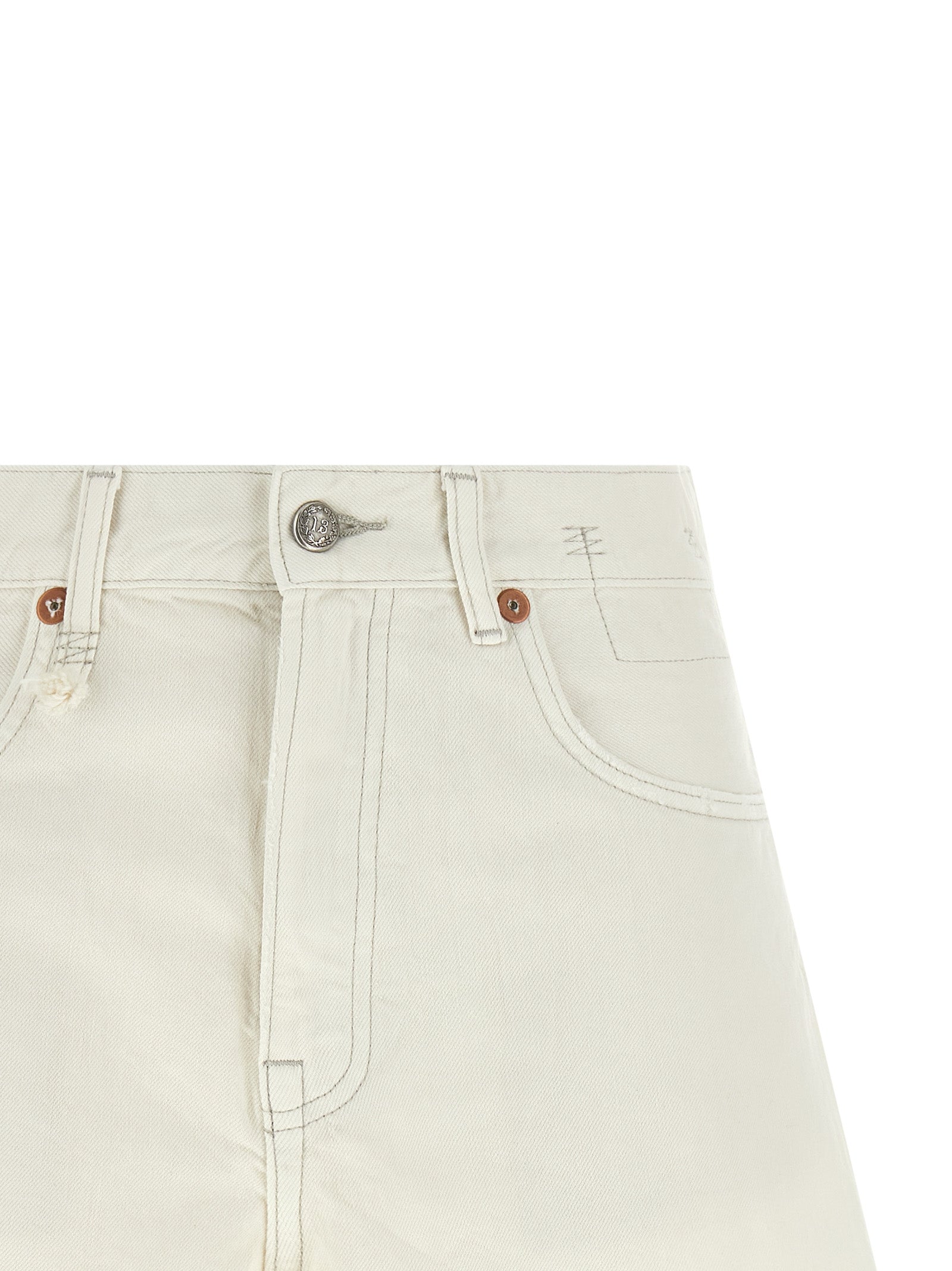 Pantalones cortos tipo bermuda de algodón blanco R13