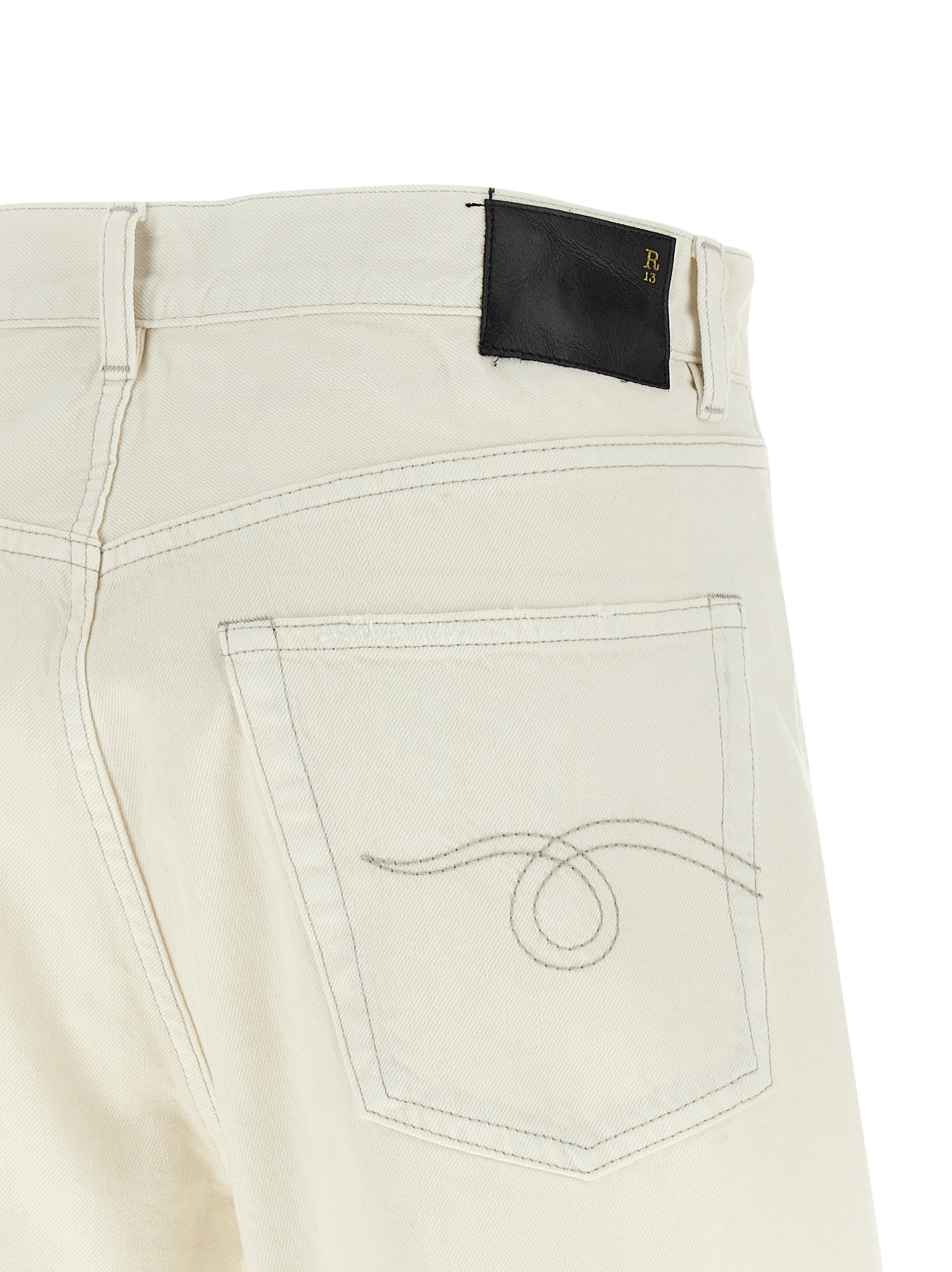 Pantalones cortos tipo bermuda de algodón blanco R13