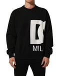Dolce & Gabbana Black Cotton Logo Print Sweatshirt Sweater