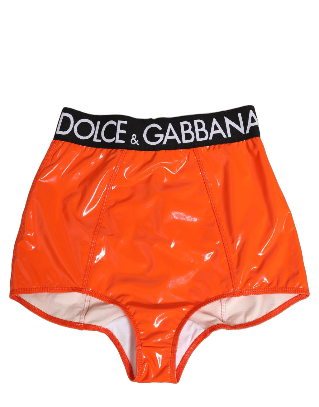 Dolce & Gabbana Orange Polyester Logo High Waist Girdle Underwear