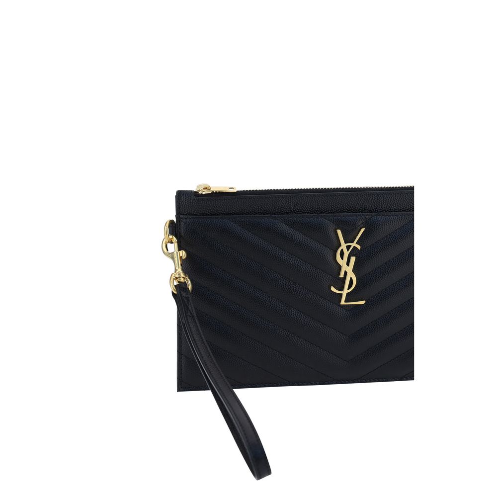 Cartera Saint Laurent de Piel de Becerro Negra Bos Taurus