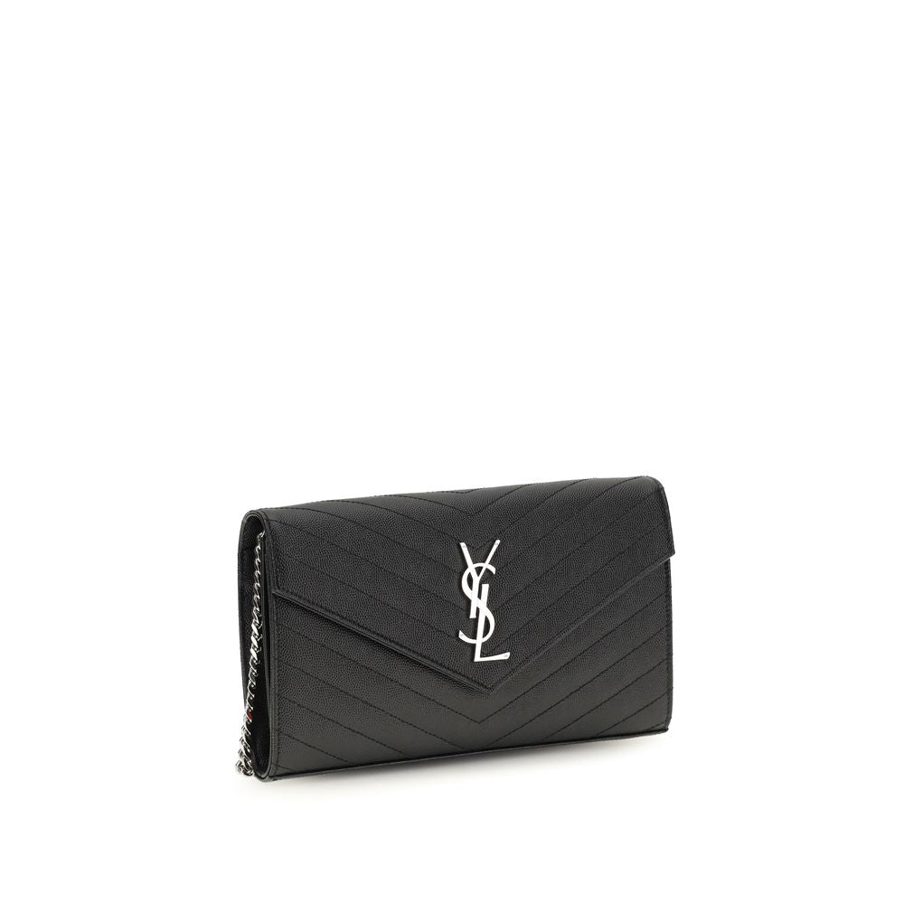 Cartera Saint Laurent de Piel de Becerro Negra Bos Taurus