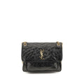 Bolso de hombro Saint Laurent de piel de becerro negra Bos Taurus