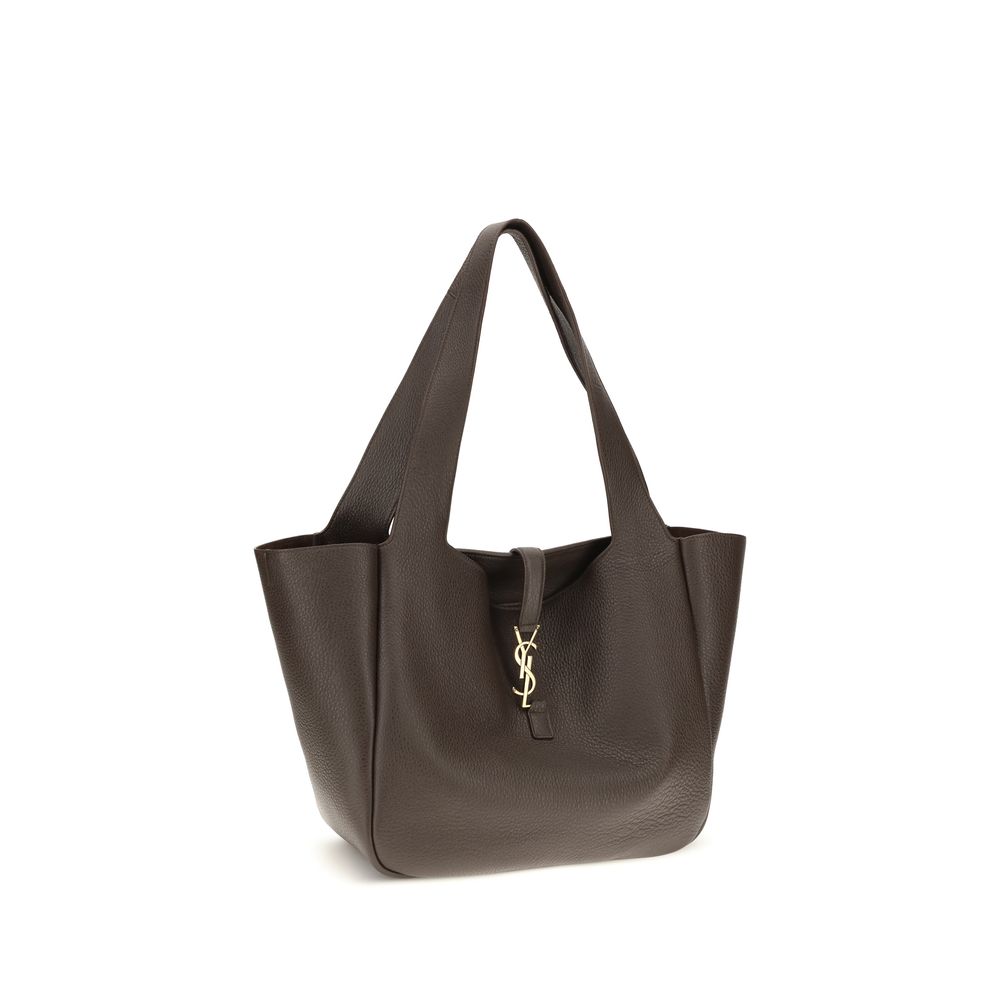 Bolso de hombro Saint Laurent de piel de becerro marrón Bos Taurus