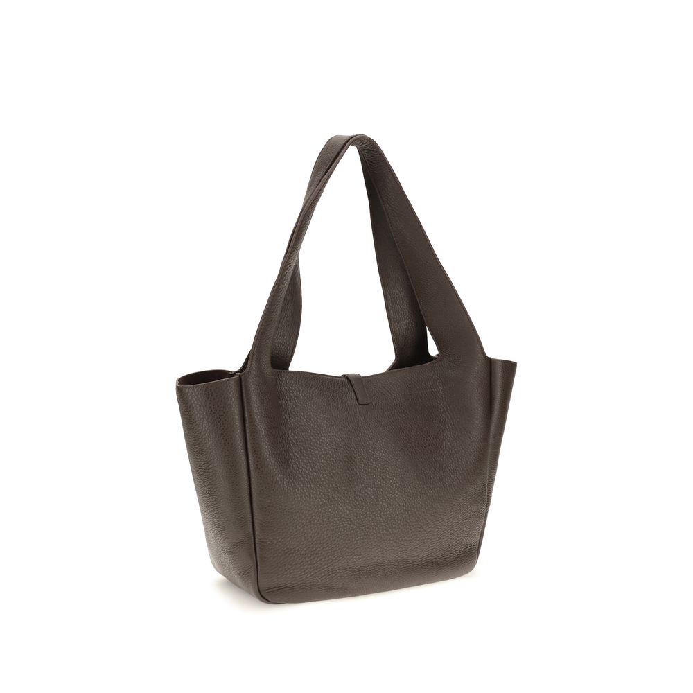Bolso de hombro Saint Laurent de piel de becerro marrón Bos Taurus