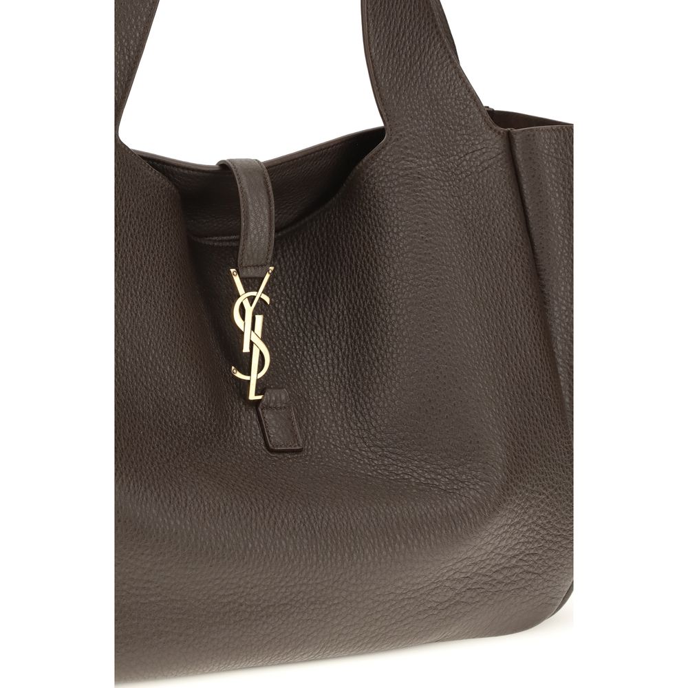 Bolso de hombro Saint Laurent de piel de becerro marrón Bos Taurus