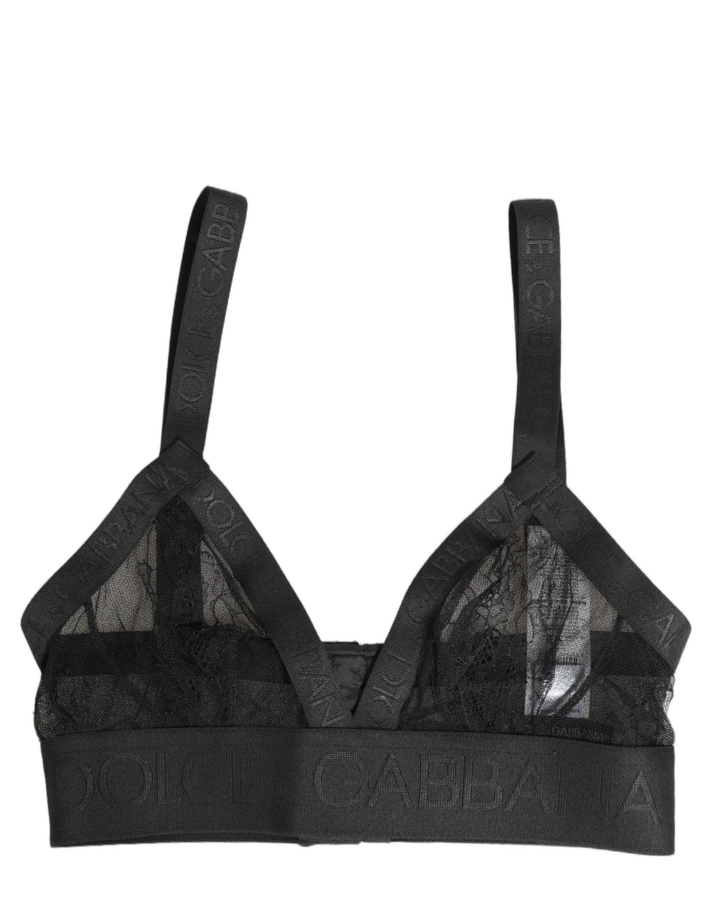 Dolce & Gabbana Black Logo Monogram Soft Cup Brassiere Underwear