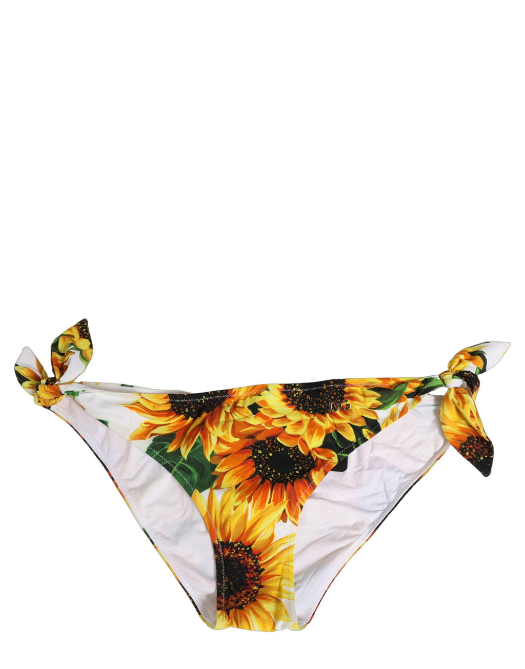 Dolce & Gabbana Yellow Nylon Sunflower Bikini Bottom Swimwear
