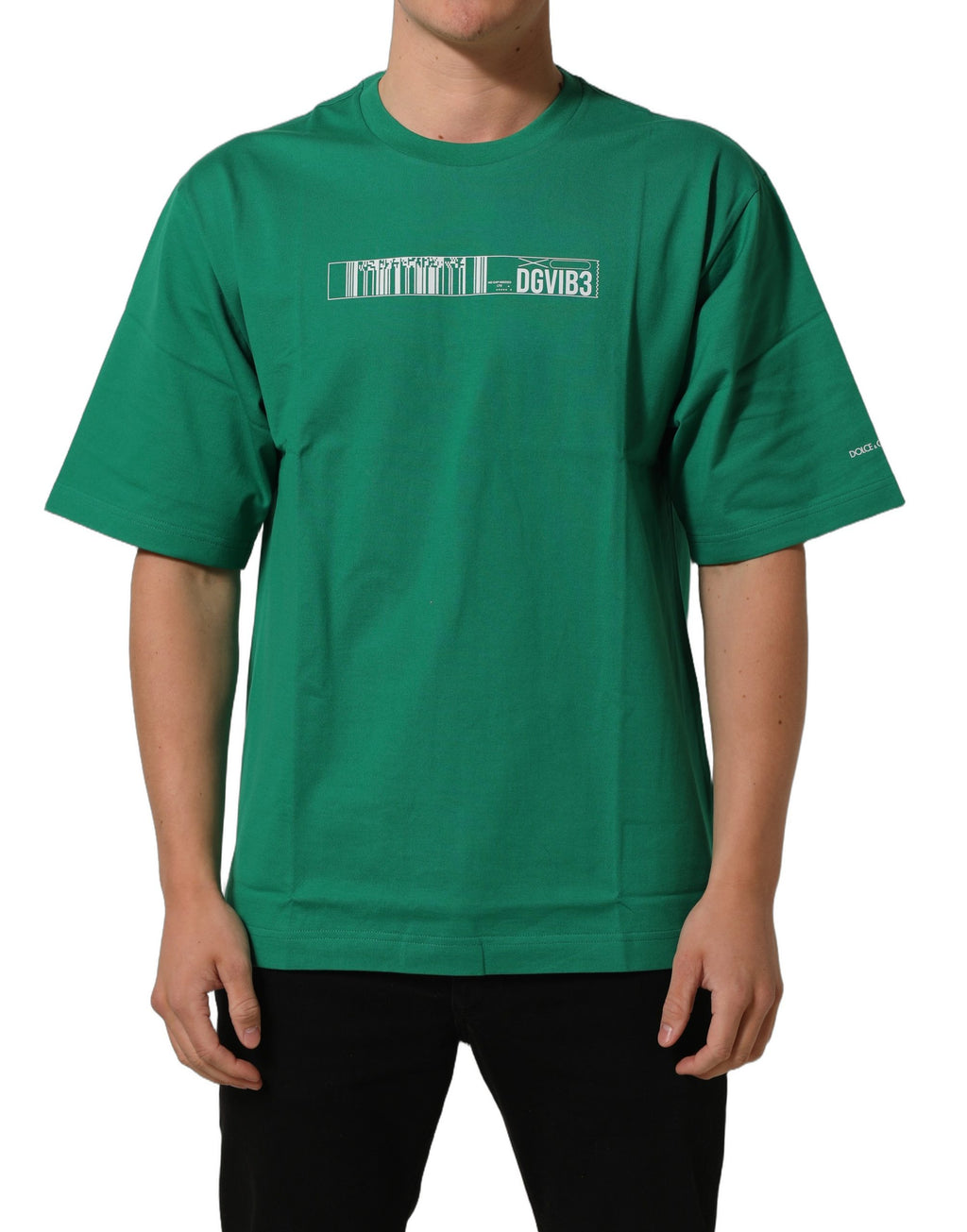 Dolce & Gabbana Green Cotton DGVIB3 Print Crew Neck T-shirt