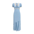 Self-Portrait Blue Viscose Casual Dress