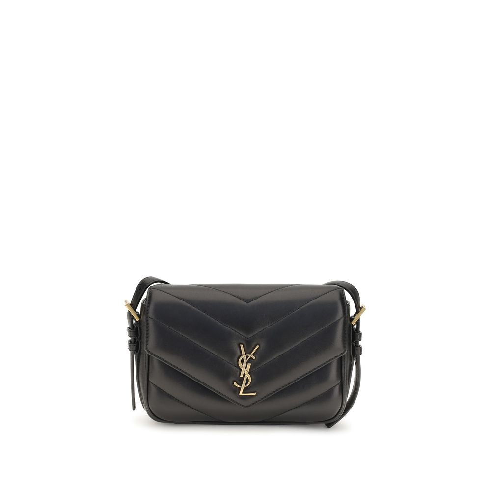 Bolso de hombro Saint Laurent negro de piel de cordero Ovis Aries Aries