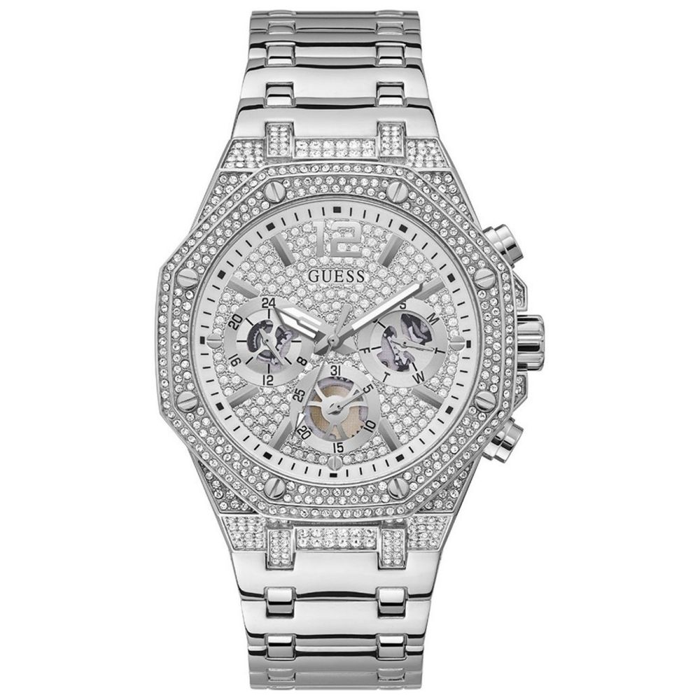 Reloj de vestir de acero inoxidable gris Guess