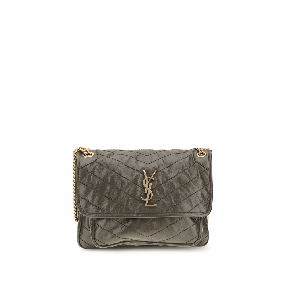 Bolso de hombro Saint Laurent bicolor de piel de ternera Bos Taurus