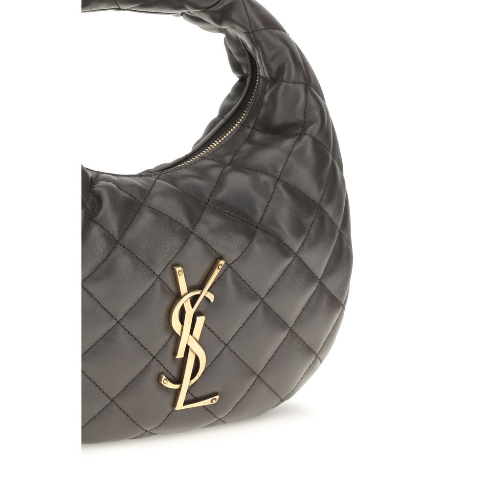 Bolso de hombro Saint Laurent gris de piel de cordero Ovis Aries Aries