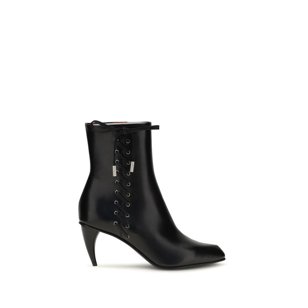 Botines con cordones Alexander McQueen de piel de becerro negra Bos Taurus