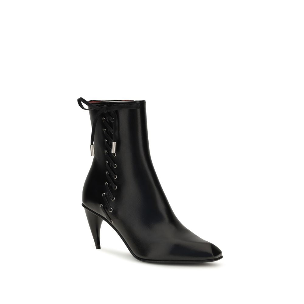 Botines con cordones Alexander McQueen de piel de becerro negra Bos Taurus