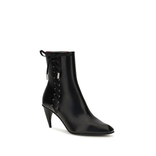 Bottes à lacets Alexander McQueen en cuir de veau noir Bos Taurus