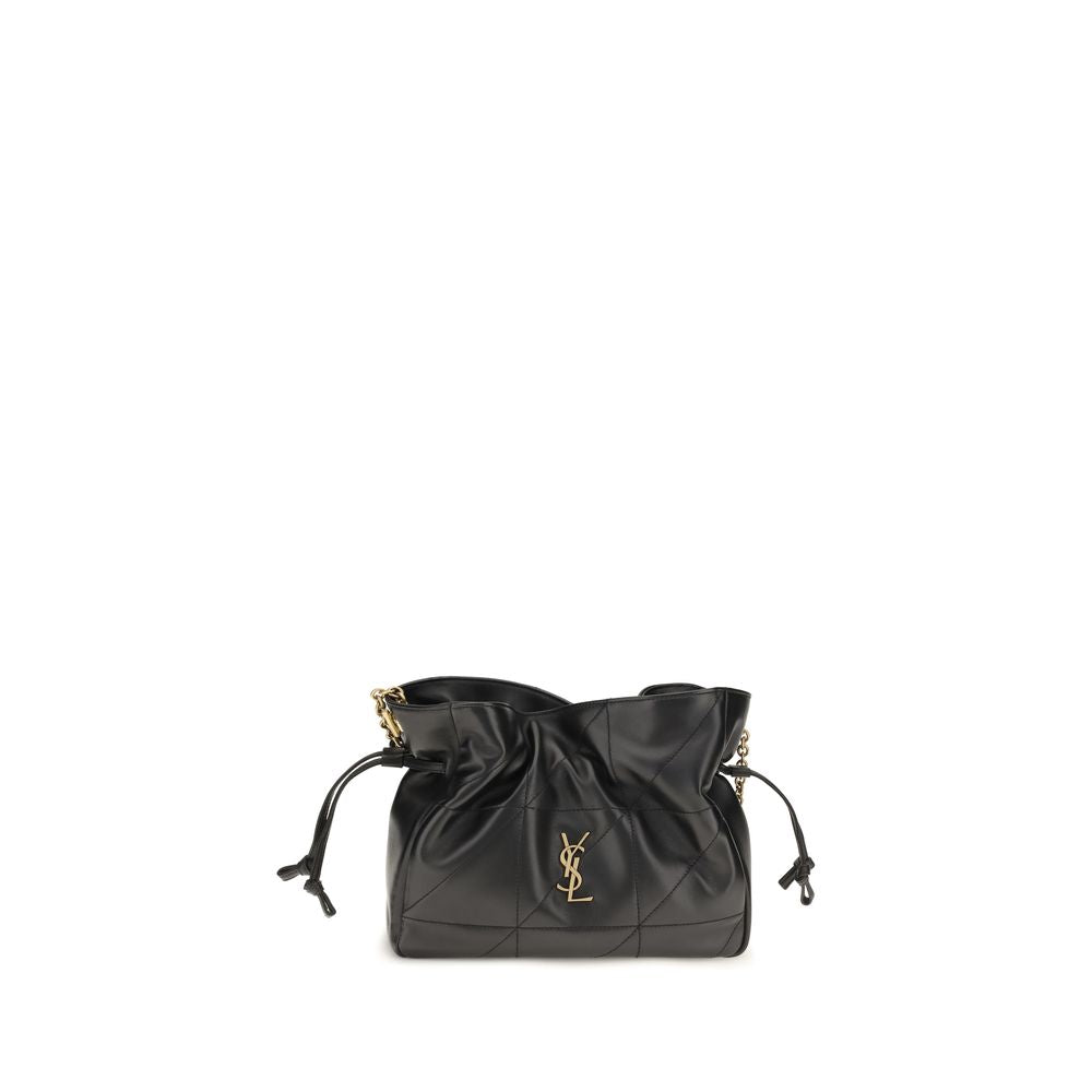 Bolso de hombro Saint Laurent negro de piel de cordero Ovis Aries Aries