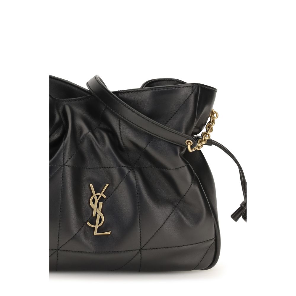 Bolso de hombro Saint Laurent negro de piel de cordero Ovis Aries Aries