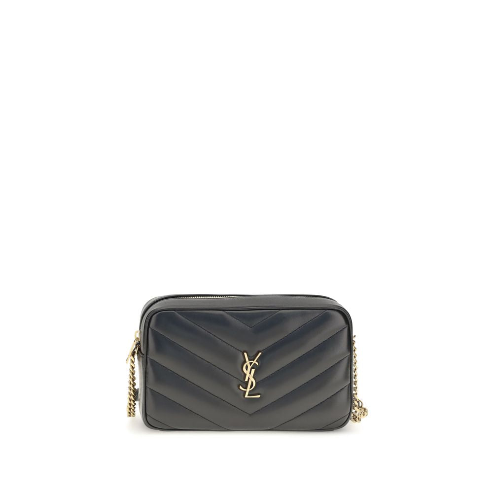 Bolso de hombro Saint Laurent negro de piel de cordero Ovis Aries Aries