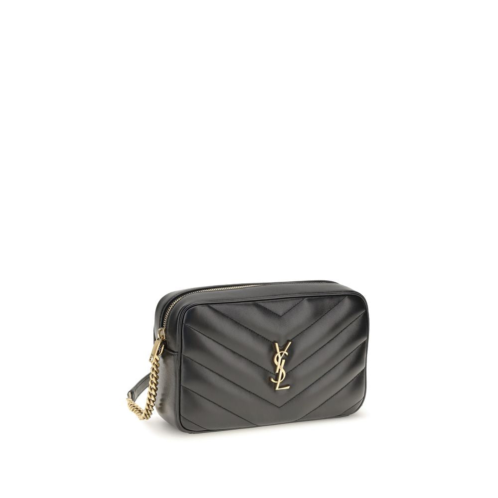Bolso de hombro Saint Laurent negro de piel de cordero Ovis Aries Aries