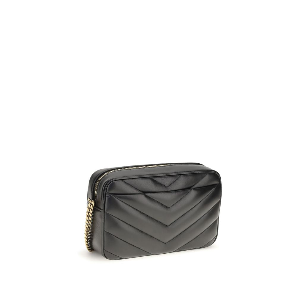 Bolso de hombro Saint Laurent negro de piel de cordero Ovis Aries Aries