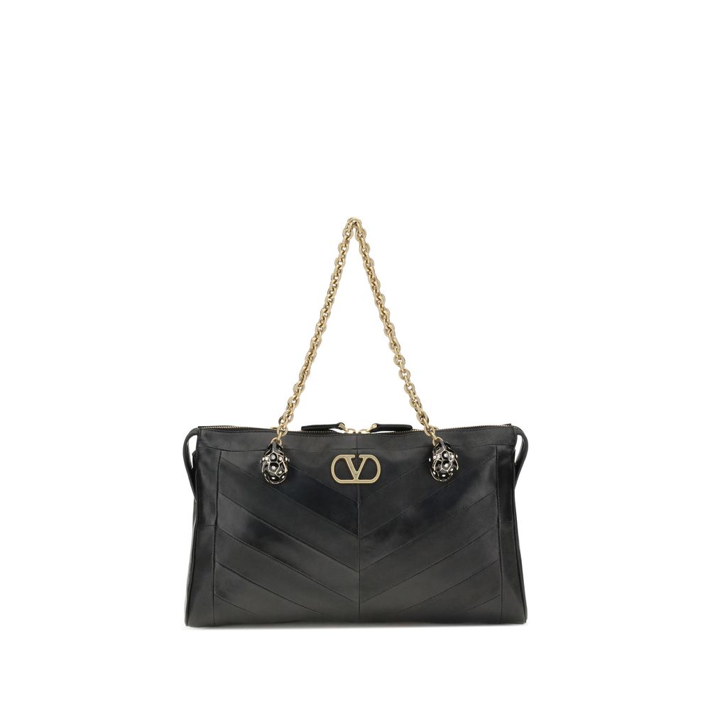 Bolso de hombro Valentino Garavani negro de piel de cordero Ovis Aries Aries